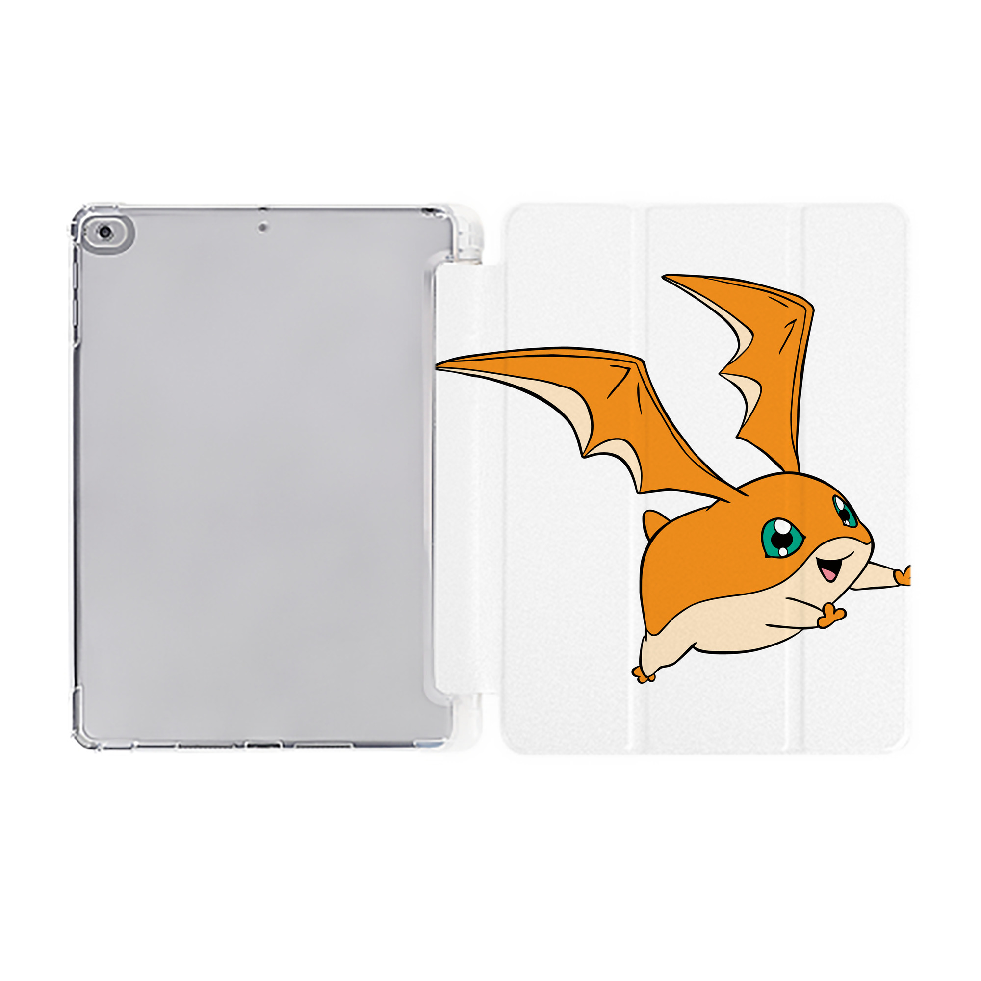 （画像用） Digimon デジタルモンスター/デジモン IPad ケース ペン収納付き 三つ折りスタンド PUレザー×シリコン 対応機種9.5/10.5/10.9インチ